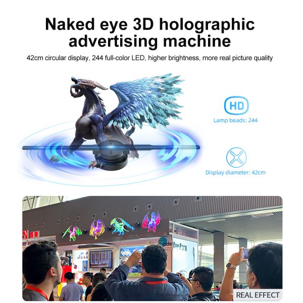 Гостиничный цифровой видеосвидетельство 65 см Голограммный вентилятор с облачным дисплеем Wi-Fi 1080p