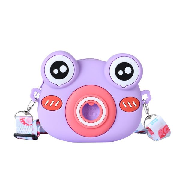 Cute Frog Silicone Pencil Box School Supplies Pencil Case For Kids Makeup Bag Shoulder Bag For Christmas Birthday Gift