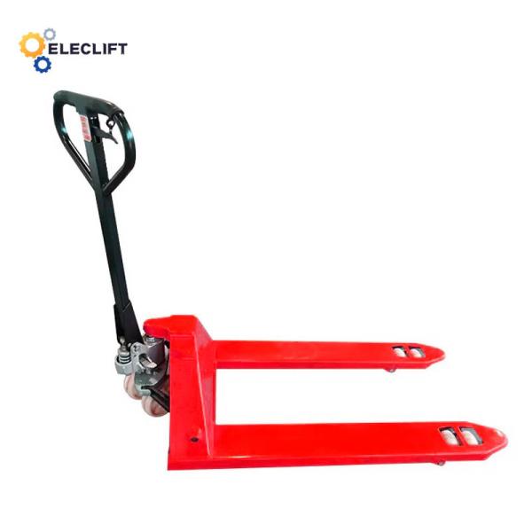 2500kg Capacity Manual Pallet Jack Polyurethane Steering Wheels 75mm Max Lift Height