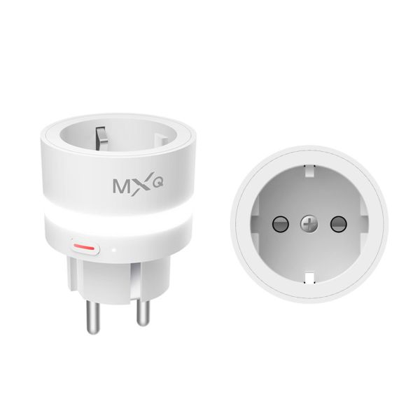 MXQ Eu Led Indicator 10A App Controlled Plug Socket Compact Design WiFi Enabled