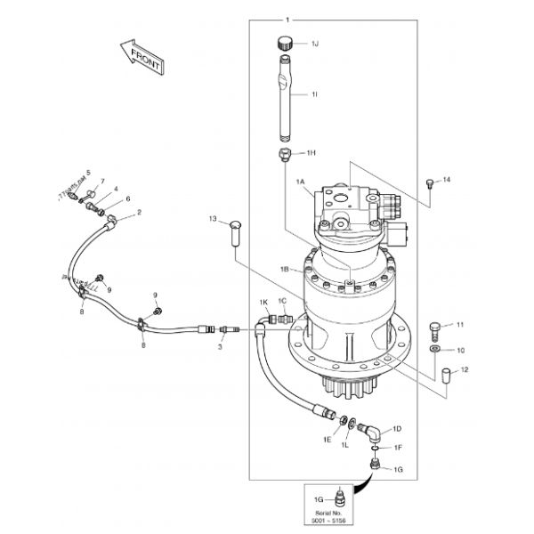 DH225-9C Excavator Swing Motor Assy 56KG For Smooth And Precise Control