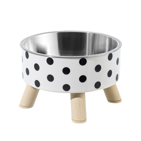 Pet de aço inoxidável elevado de uma única tigela anti-upset não escorregadio tigela de grande capacidade anti-cervical espinha de cão de comida tigela