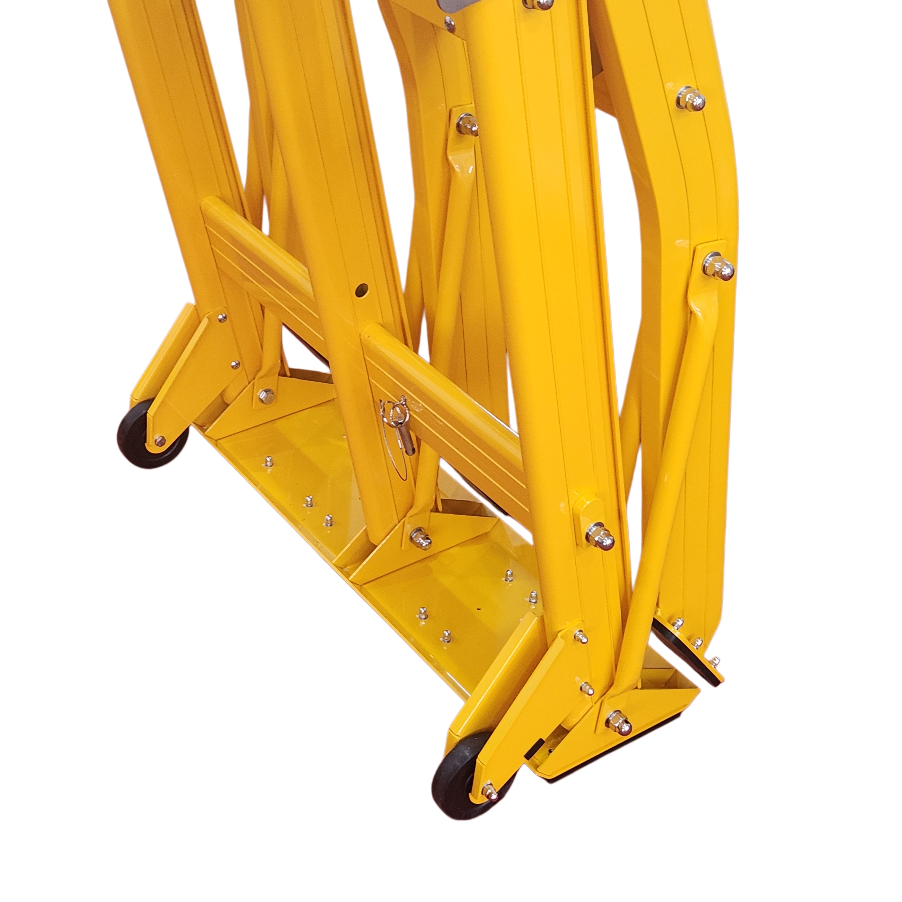 Lightweight Aluminum Alloy Portable Vehicle Barricades with Foldable Design and Mechanical Lever Mechanism for Road Construction