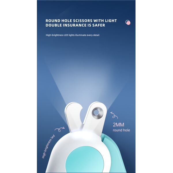 Mini Dog Nail Clippers With Guard LED Safety Iron Plastic Cat Nail Cutter