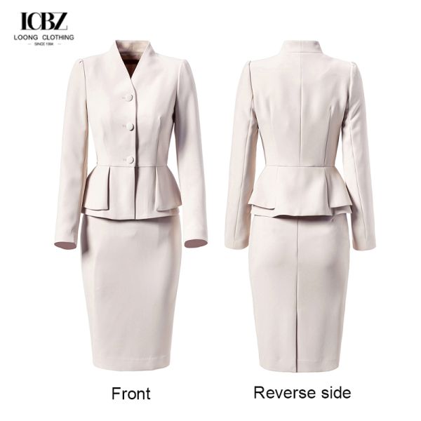 Официальные офисные костюмы женские костюмы платье юбка офисное формальное платье без капюшона