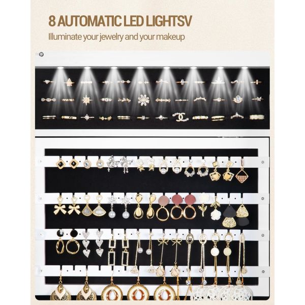 Cabinet de espejos de madera de longitud completa sin marco Cabinet de joyas de espejo moderno