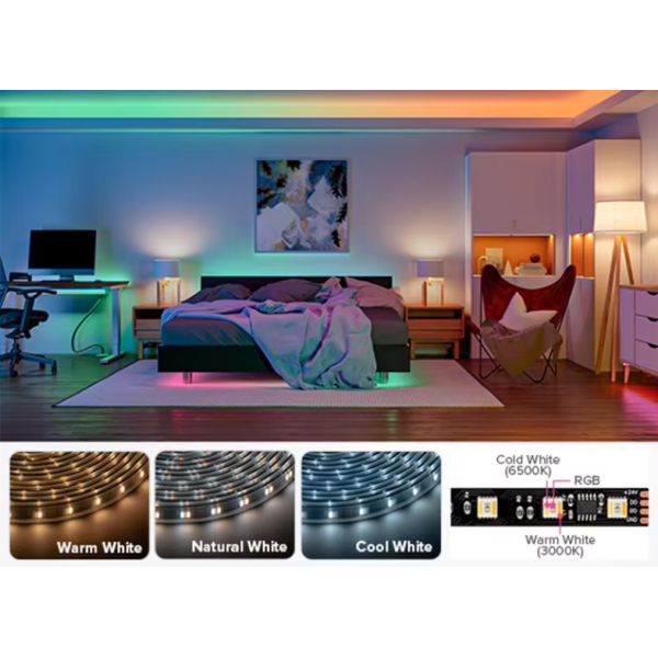 WS2805 Пункт перерыва Резюме RGBCW Пятицветная лента RGB + двухцветный фантастический цвет Пункт перерыва Резюме 12V24V