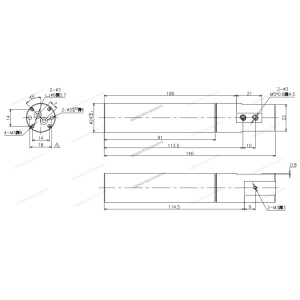 2 channels pneumatic rotary union with air for industry robotic arm