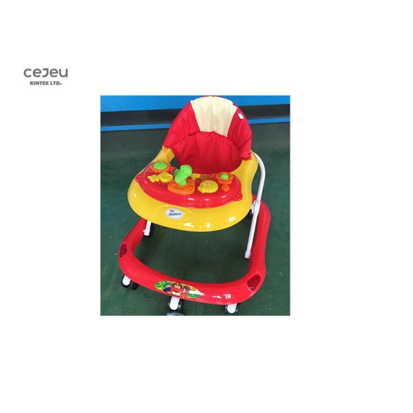 EN1273 Music Walker 61*56*50CM Silicon 8 Wheels Baby Foldable Walker