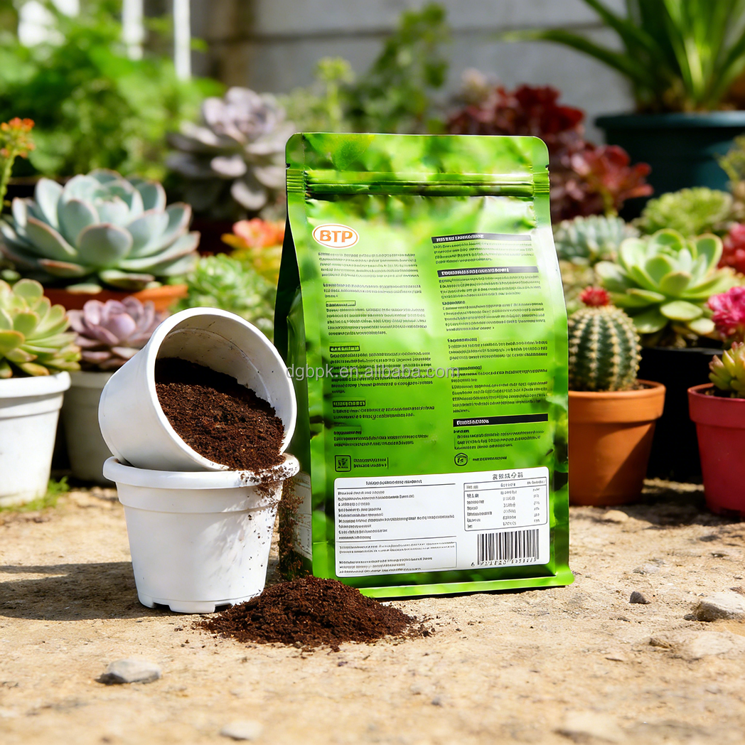 Custom logo Digital Printed Stand up Pouch Chemical Fertilizer Storage Window Plastic Packaging Zipper Bag