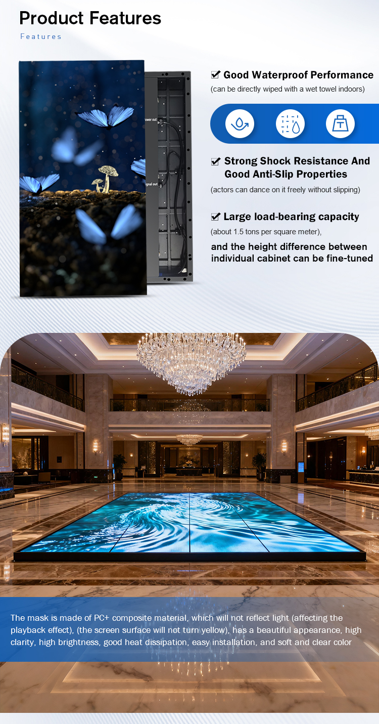 Hot Selling Customized P2.9 Advertising Dance Floor Standing LED Screen Display Floor LED Screen