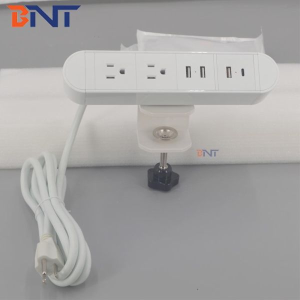BNT outstnading Simplicity on table socket with USB-C clamped on edage  of the table desktop  socket for conference room