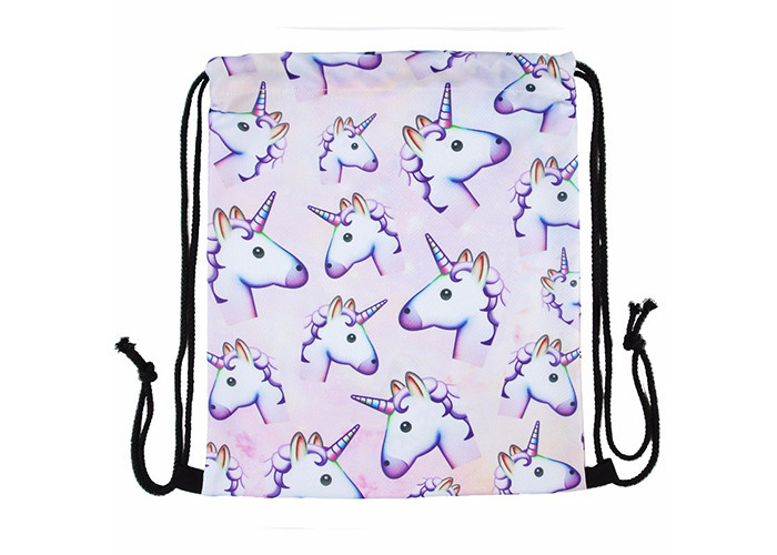 Единорог рюкзака сумки Drawstring полиэстера печати передачи напечатанный для детей