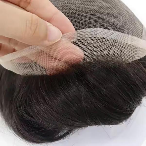Full Swiss Lace French Lace Human Hair Replacement Wig Human Hair System Men Toupee INDIAN Hair Perfect Straight 8*10