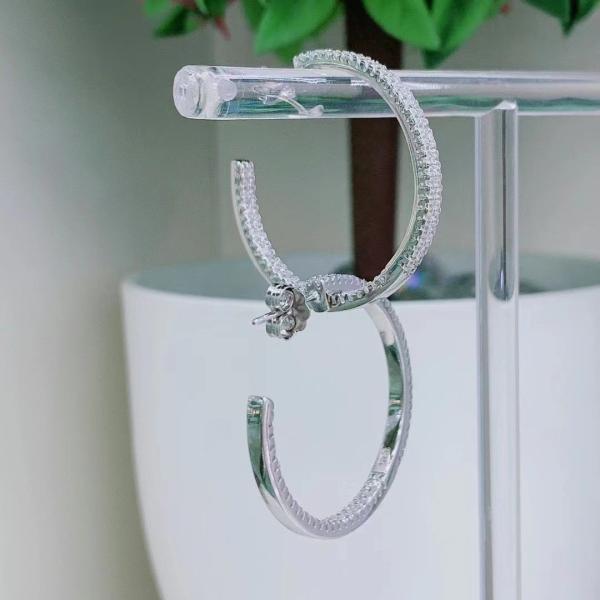 Diamond Moissanite Sterling Silver Small Hoop Earrings ODM