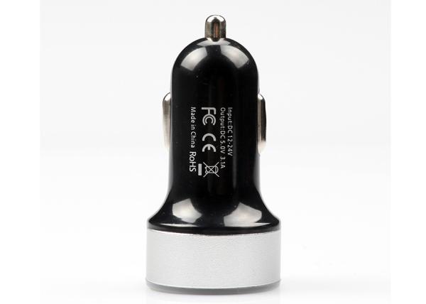High Aluminum Alloy Car Phone Charger , PC Digital Display Dual 3.1A Mobile Phone Car Charger