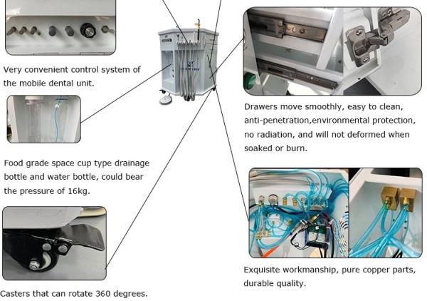 Foshan Greeloy GU-P212 Dental Mobile Unit with Self Contained Compressor