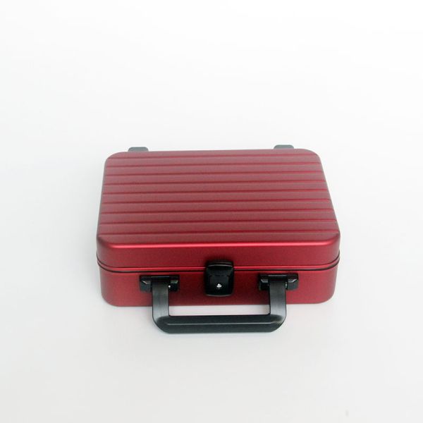 Случаи небольшого чистого алюминиевого случая красоты красные алюминиевые косметические хранят ювелирные изделия