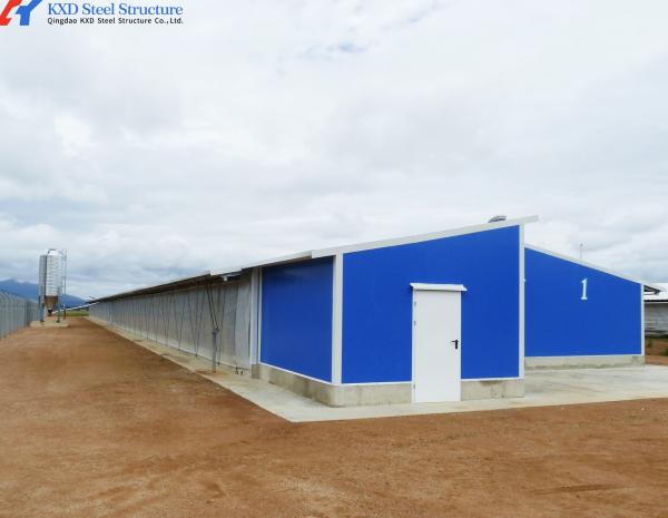 Automatic Steel Poultry House Prefab Broiler Chicken Houses with Ventilation System