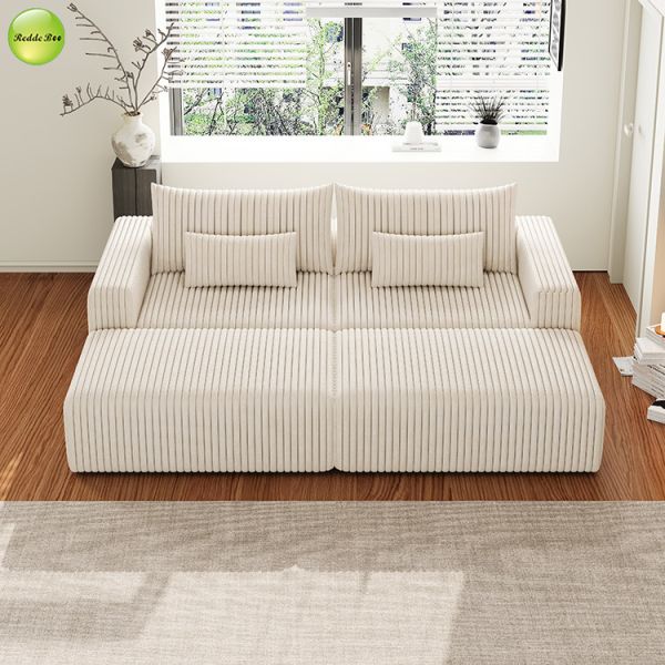 Modular Sectional Velvet Compressed Sofa Sleeper 2 Seater