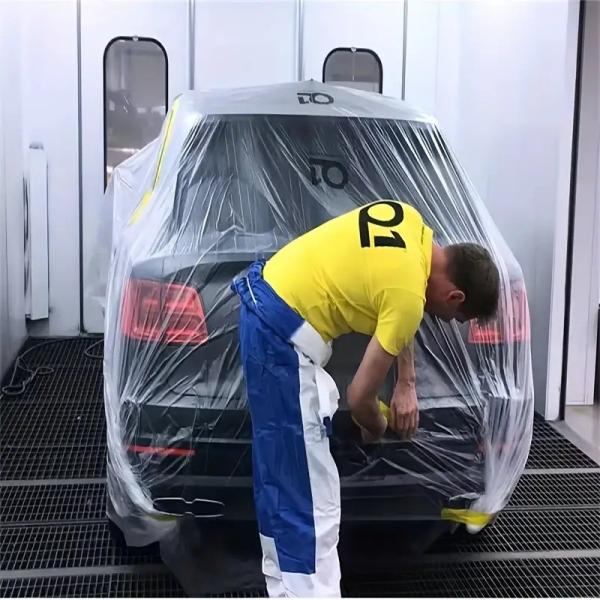 Filme de mascaramento de plástico para automóveis preenchido com fita adesiva HDPE, solúvel em água, mascaramento para cuidados de automóveis
