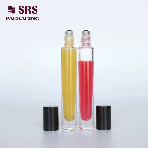 10ml transparent thick wall glass roller metal ball bottle empty luxury fragrance oil bottle