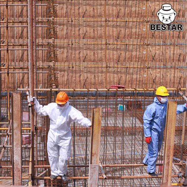EN14126 Laminated PP Disposable Medical Coveralls Type 5B/6B