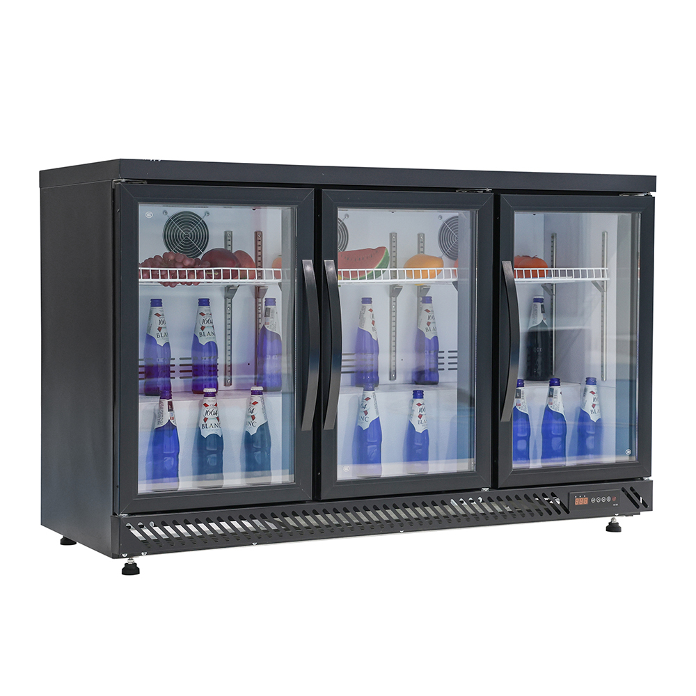 1360mm 275L Glass Front Freezer Precise Temperature Control 3 Door Freezer Merchandiser
