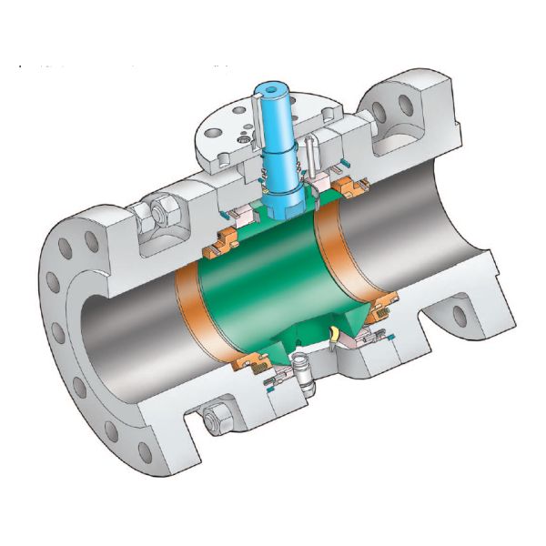 Carbon Steel 3PC Trunnion Electric Actuator Ball Valve Gearbox BS 5351 PN64