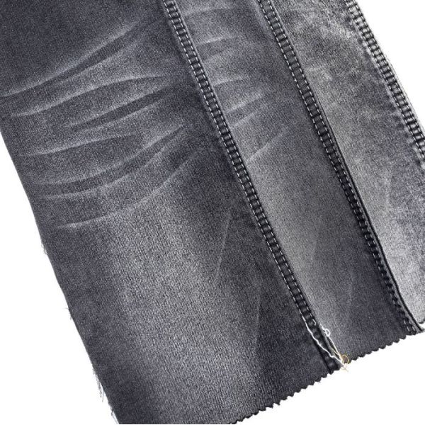 Kid Or Man Dark Blue Fake Knit Denim Fabric Soft 9.5oz India