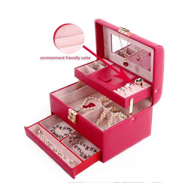 Handled Portable Jewelry Holder , Unique Decorative Storage Boxes Easy To Take
