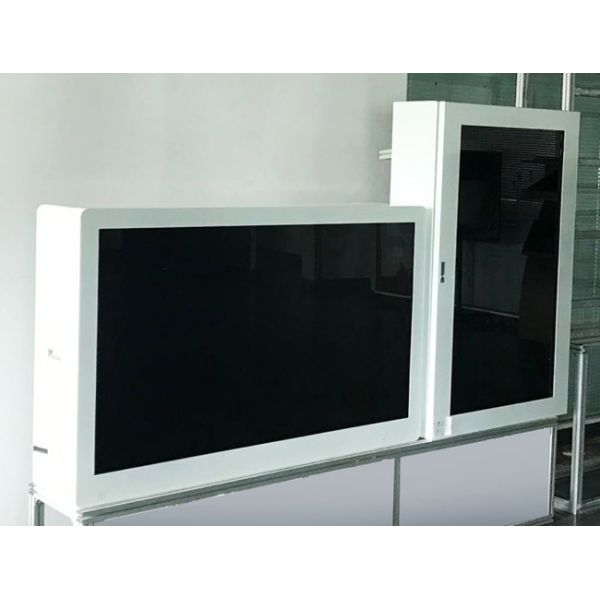 HDMI VGA Transparent LCD Showcase Box 65in Digital LCD Display Signage