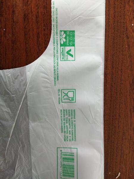 EN13432 Biodegradable Plastic Shopping Bags 22 + 12 X 50 Cm For Vegetable / Fruits