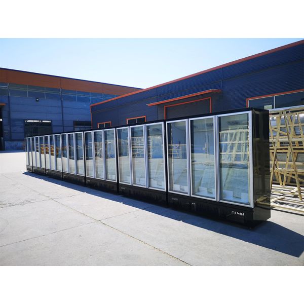 Ventilated Upright Glass Door Freezer Digital Thermostat With Air Cooling