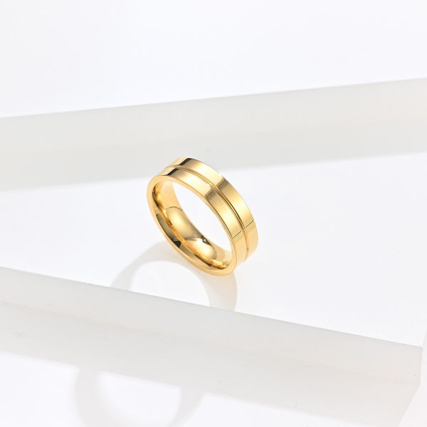 Hommes Femmes Anneaux en acier inoxydable en or 3A Zicron Anneaux de fiançailles en diamant