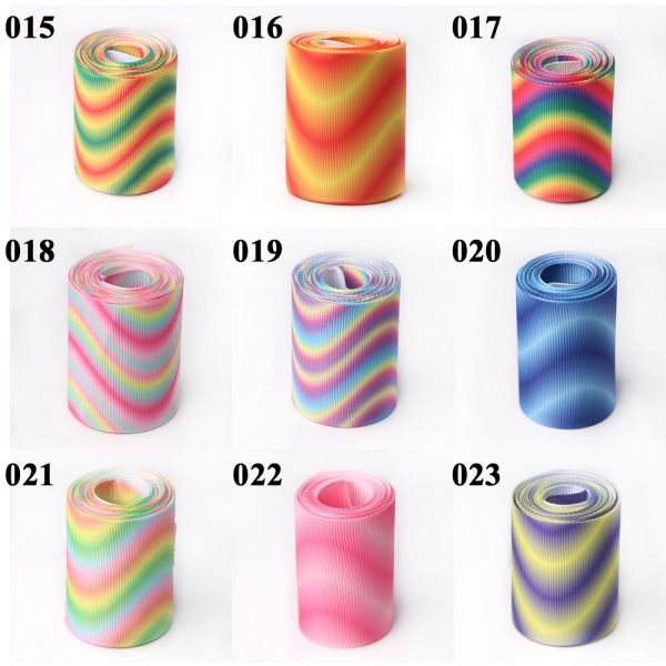 Eco-friendly Custom Printed Foldover Silk Stretch Elastic Rainbow Ribbon Elastic and Vibrant
