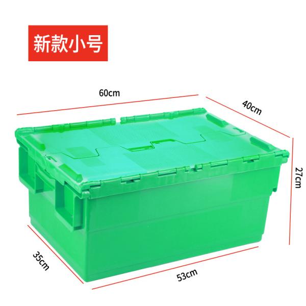 Heavy Duty Plastic Moving Boxes Attached Lid Containers Industrial Folding Tote Box For Warehouse Nestable Moving Crates Stackable Storage Attached Lid Tote Plastic Storage Bins With Lids