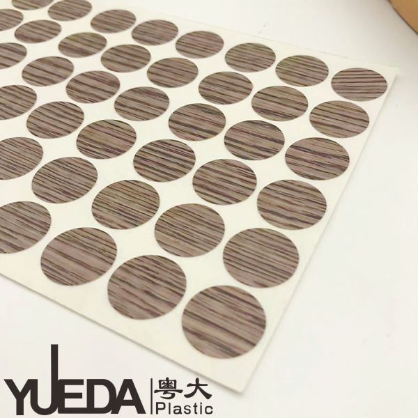 Waterproof 100 Pack PVC Wood Grain Stickers For Screw Holes Easy Apply FM241