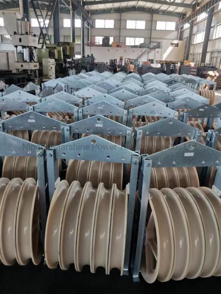 Stringing Heavy Duty Wire Rope Pulley Cable Pulling Sheaves Block