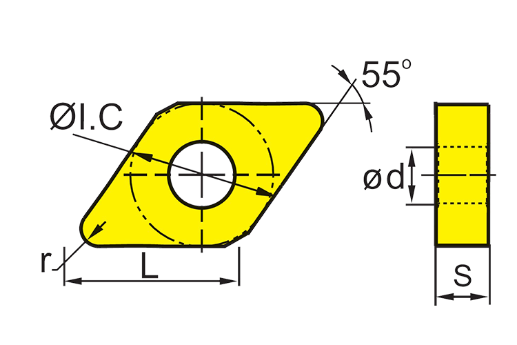 High Performance Precision Ground DCMT CNC Insert with 55° Angle D and 7° Angle C for Metal & Non-Metal Machining