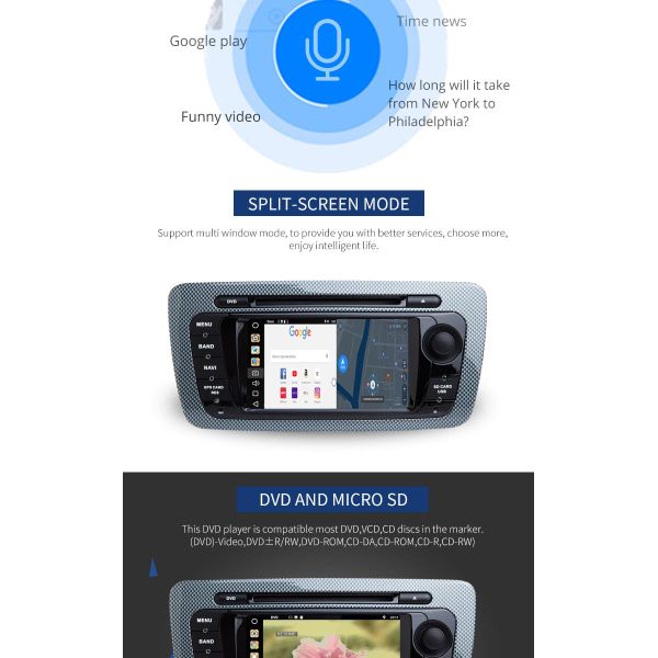 SEAT IBIZA 8.1 Android Car DVD Player With 6.2 Inch Touch Screen LD8.1P-5524