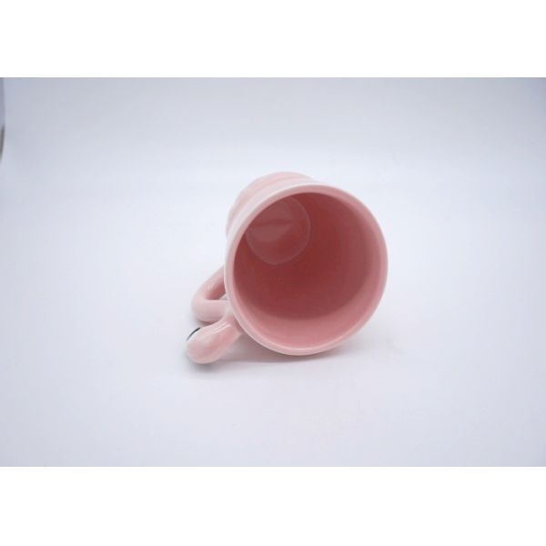 Solid Colored Pink Flamingo Coffee Mugs , 3D Ceramic Flamingo Travel Mug