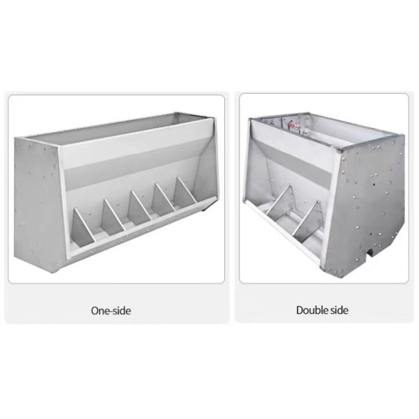 SS304 Fattening Pig Livestock Feeding Equipment 10 Holes Hog Feed Trough