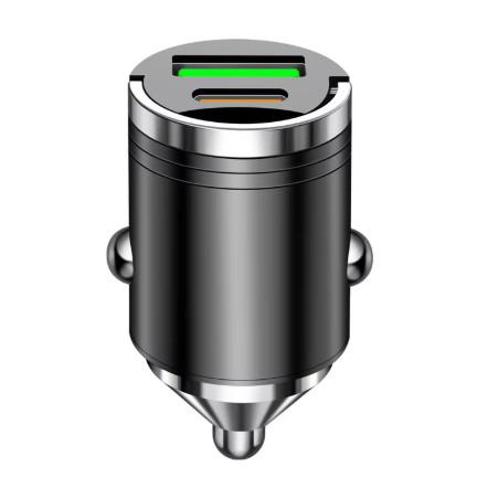 Car Phone Charger Metal Pull Ring PD30W USB Car Charger Super Fast Charge QC 3.0