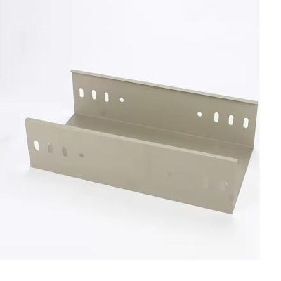 Custom Steel Trough Type Cable Tray Adjustable Height Silver Finish Wall Mounted