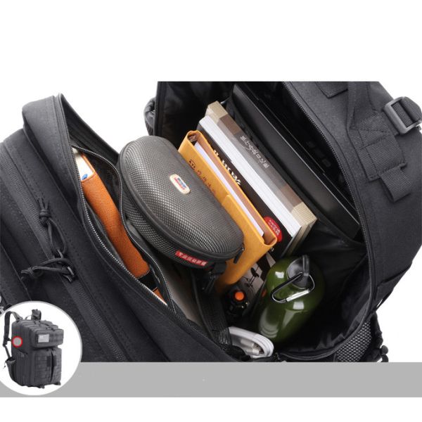 покрытие PU сумки водоустойчивое 1000D Cordura рюкзака армии черноты 45L