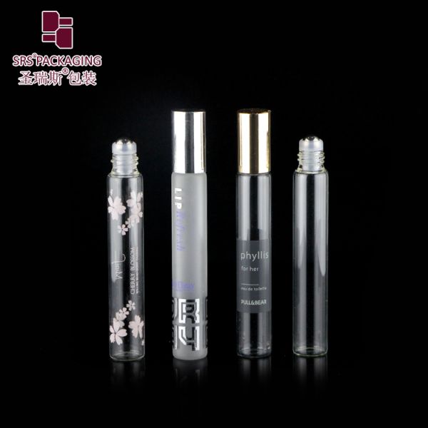 SRS Hot Sale 10ml Tube Thin Wall Glass Roll on Bottle for Perfume Essential Oil