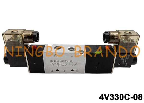 Tipo de Airtac - 1/4 maneira da posição 3 da válvula de ar 5 do solenoide 4V330C-08
