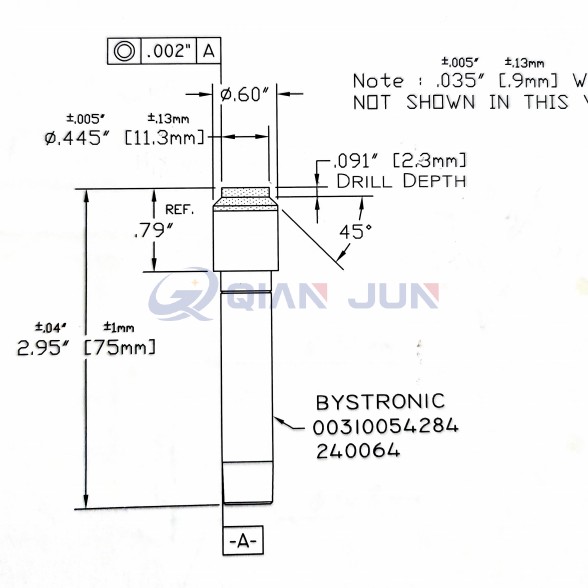 75mm 95mm Length Glass Core Drill Bit For Bystronic & Bando Machine