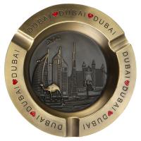 110*110MM Elegante cor dourada forma redonda fundição por fusão de zinco liga de metal cinzeiro de bolso
